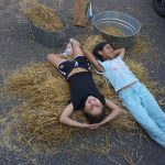 relaxing on straw
